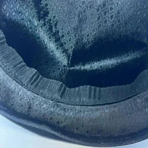 Vintage Cloche Hat Velvet Satin & Net Lace Trim w/Rhinestone - Picture 8 of 13